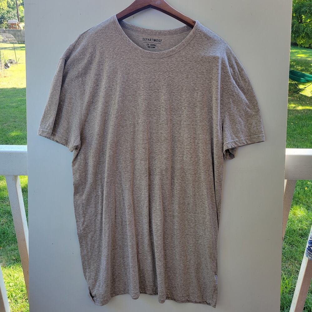 Depart West Mens 2XL Heather Gray Tee T‎ Shirt